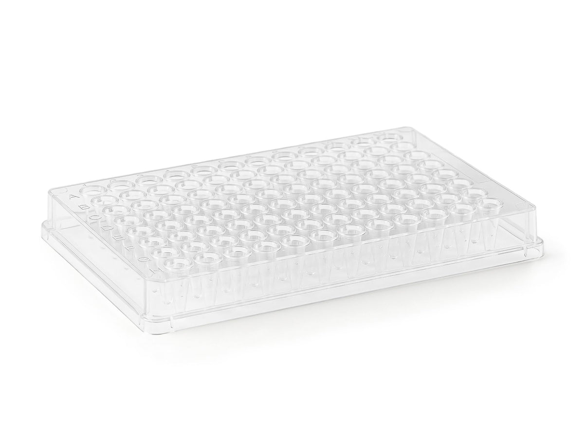 0.1 mL 96-well full-skirt PCR plate with white base and clear wells