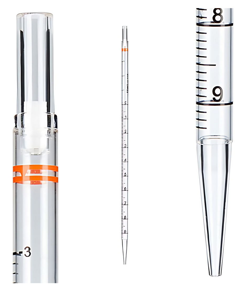 10 mL Serological Pipettes (Orange Ring) | ISO Certified & Sterilized