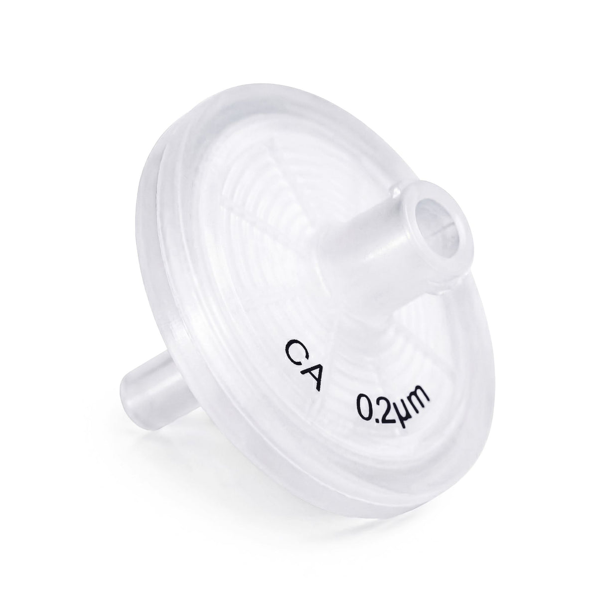 Clarity Cellulose Acetate syringe filter, 25 mm, 0.22 µm, front view