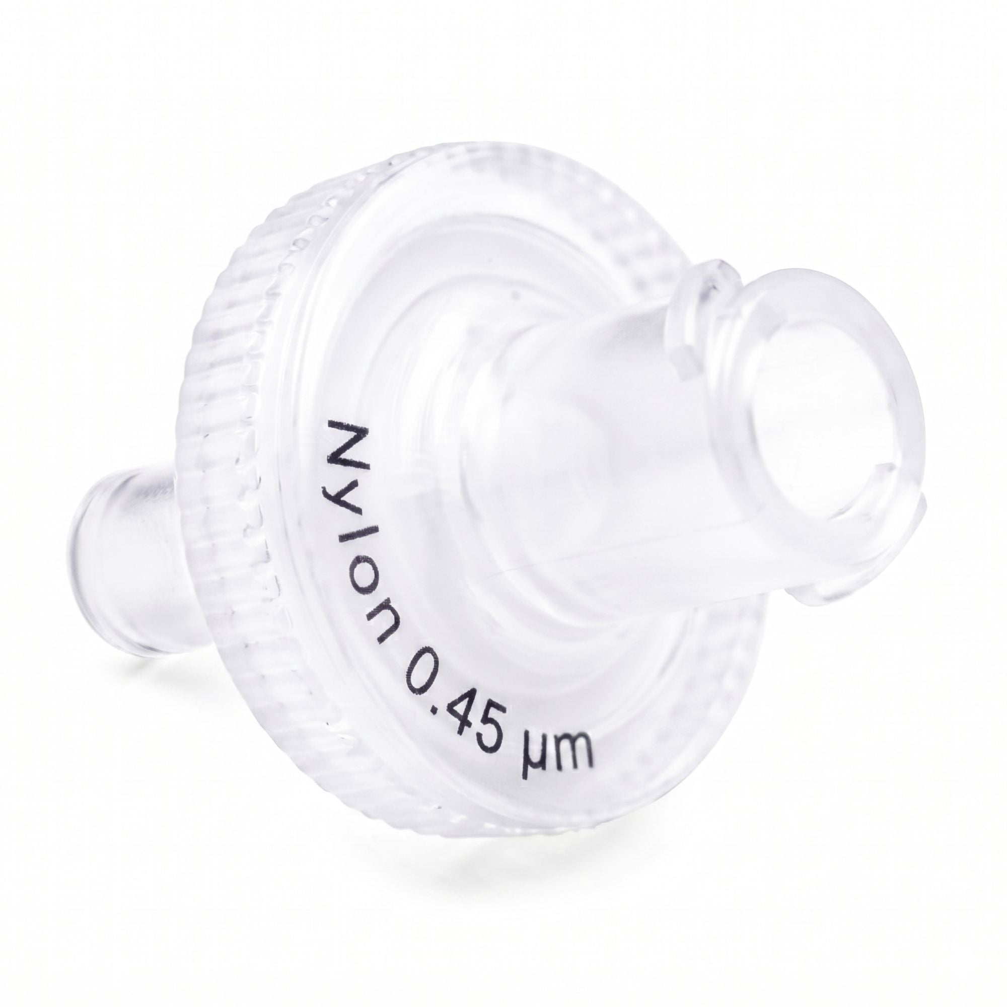Clarity Nylon syringe filter, 13 mm, 0.45 µm, front view