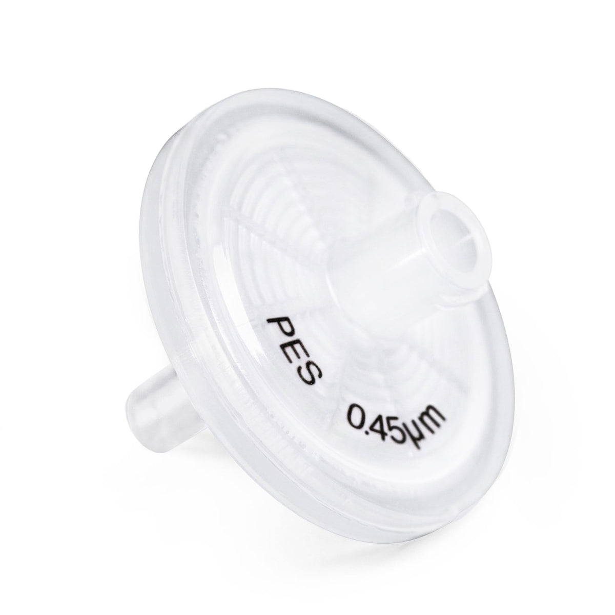 Clarity PES syringe filter, 25 mm, 0.45 µm, front view
