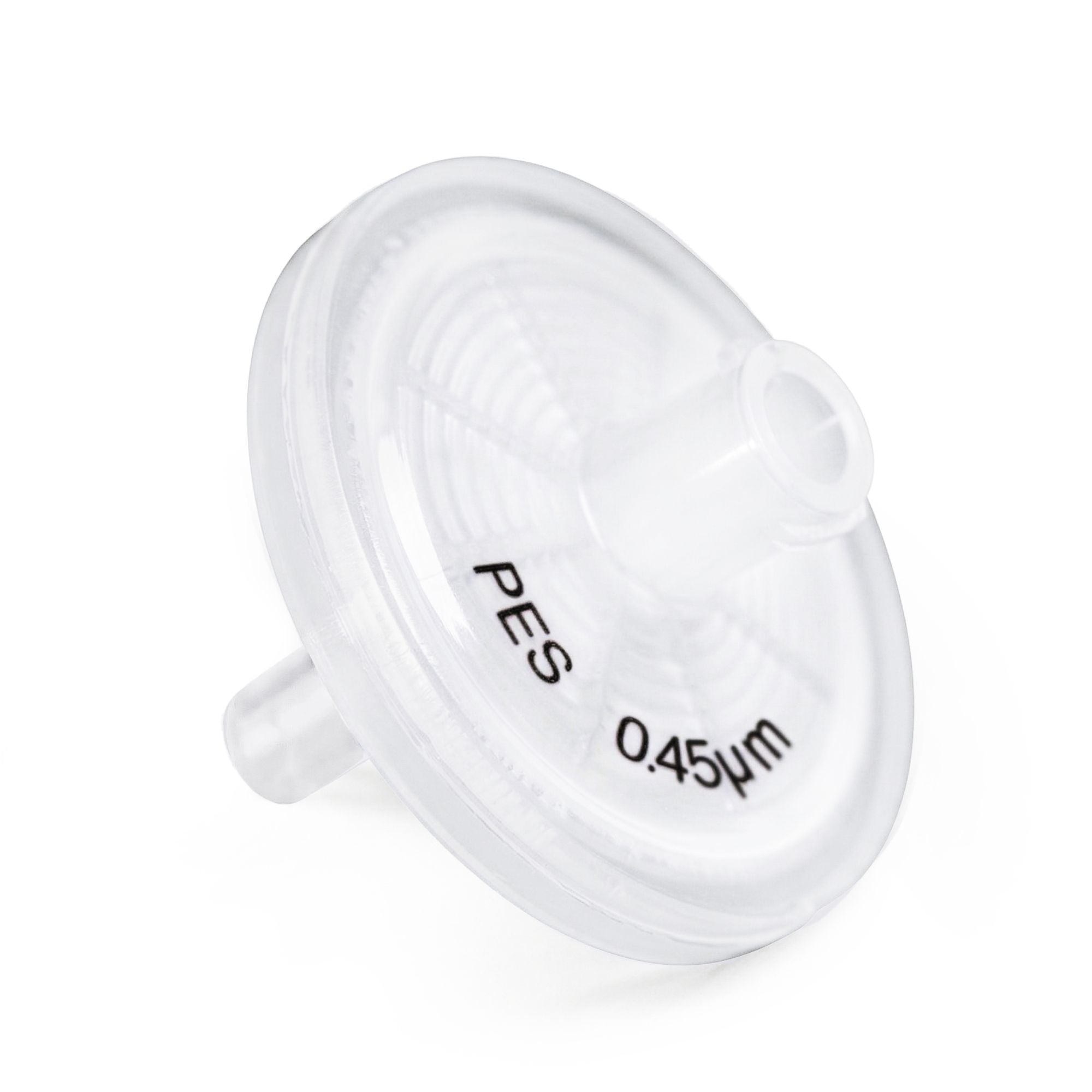 Clarity PES syringe filter, 25 mm, 0.45 µm, front view
