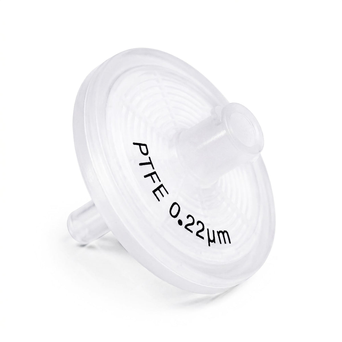 Clarity PTFE syringe filter, 25 mm, 0.22 µm, front view