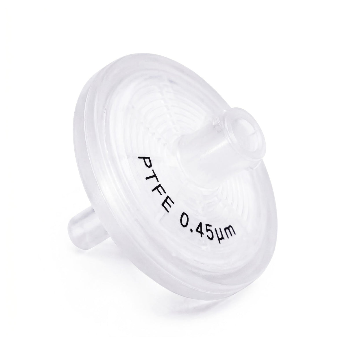 Clarity PTFE syringe filter, 25 mm, 0.45 µm, front view