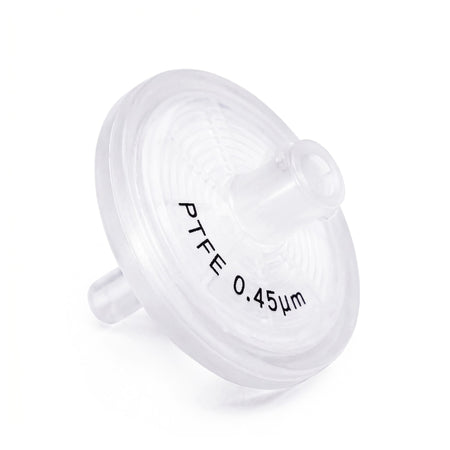 Clarity PTFE syringe filter, 25 mm, 0.45 µm, front view