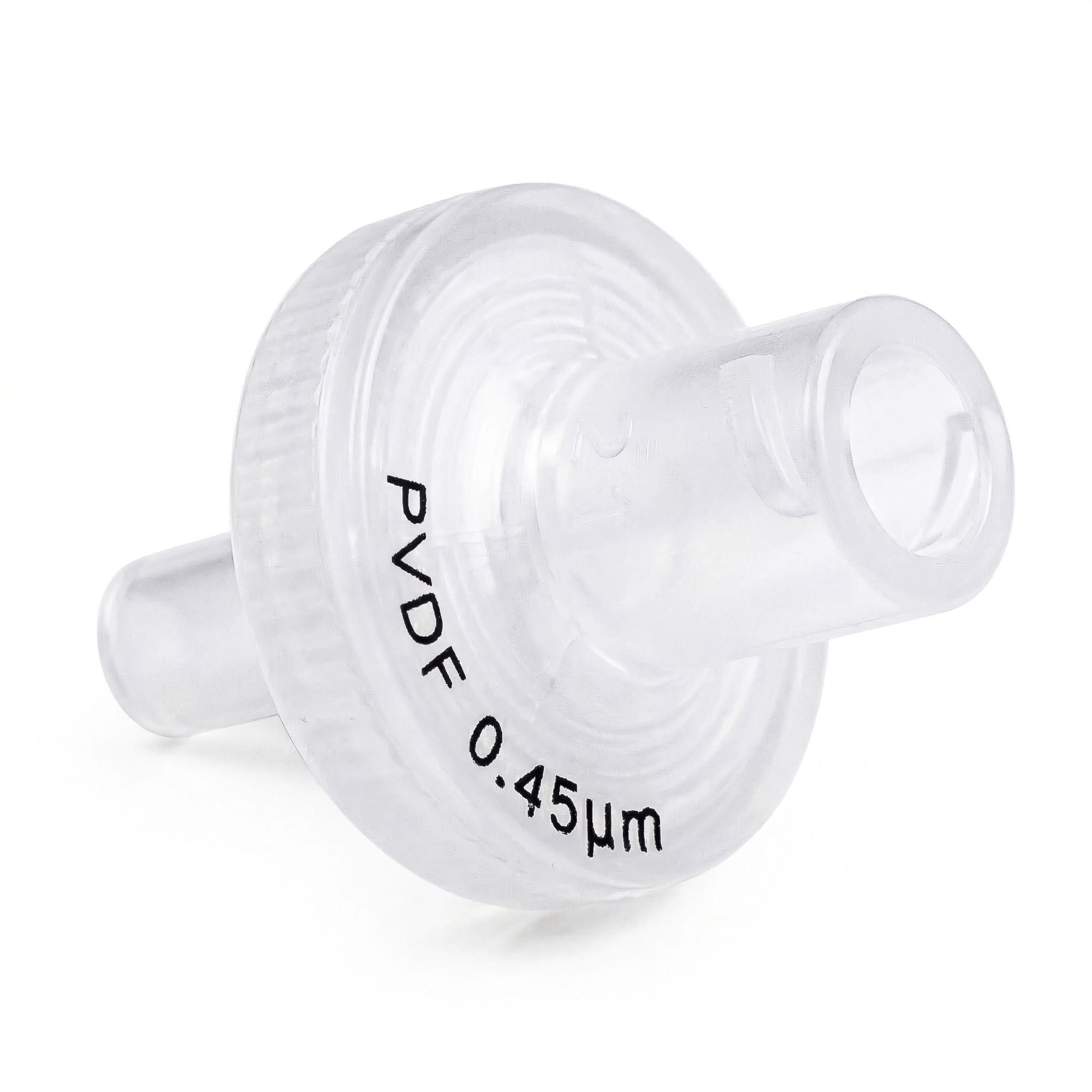 Clarity PVDF syringe filter, 13 mm, 0.22 µm, front view