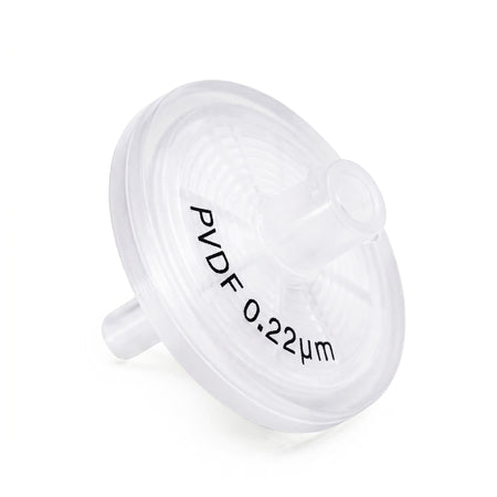 Clarity PVDF syringe filter, 25 mm, 0.22 µm, front view