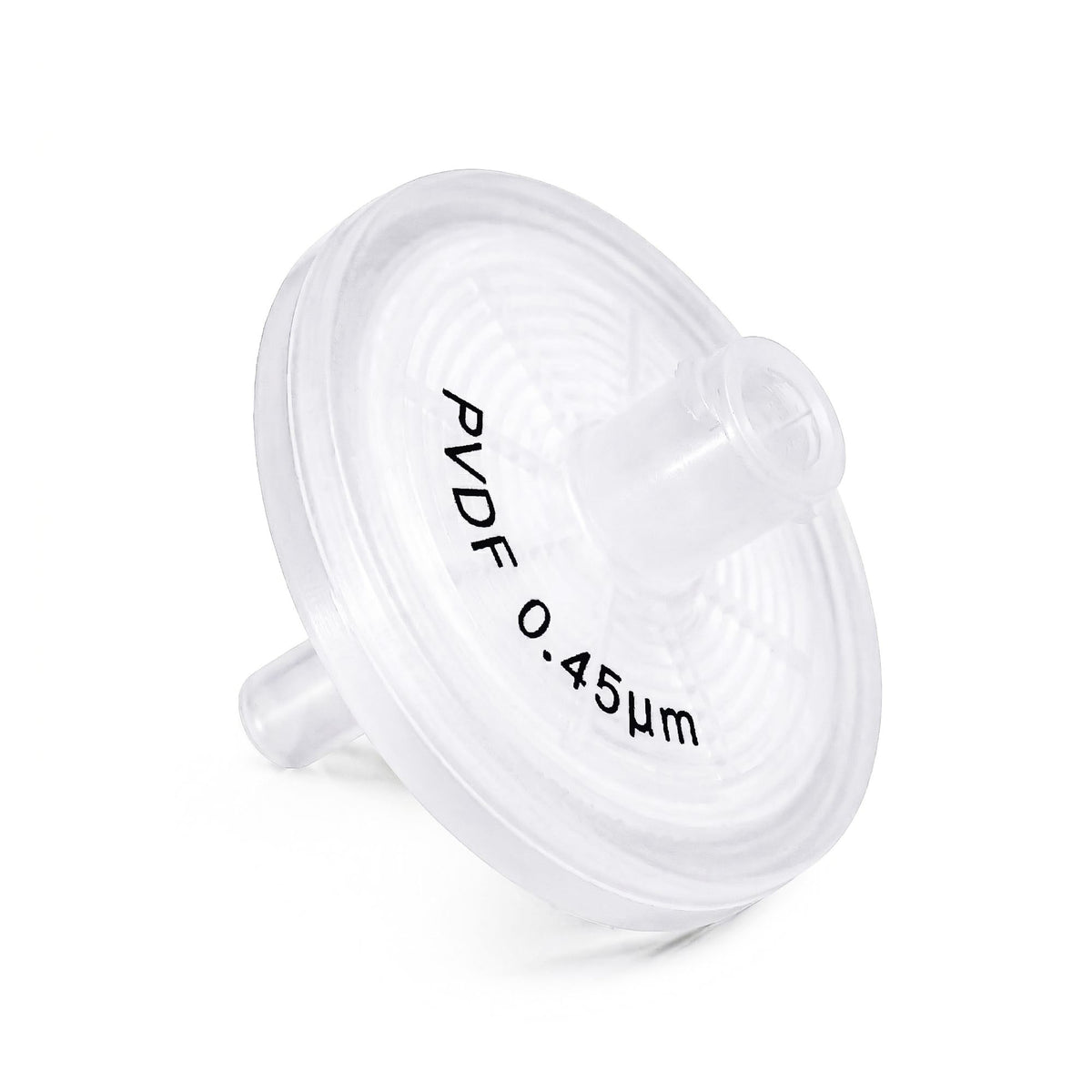 Clarity PVDF syringe filter, 25 mm, 0.45 µm, front view