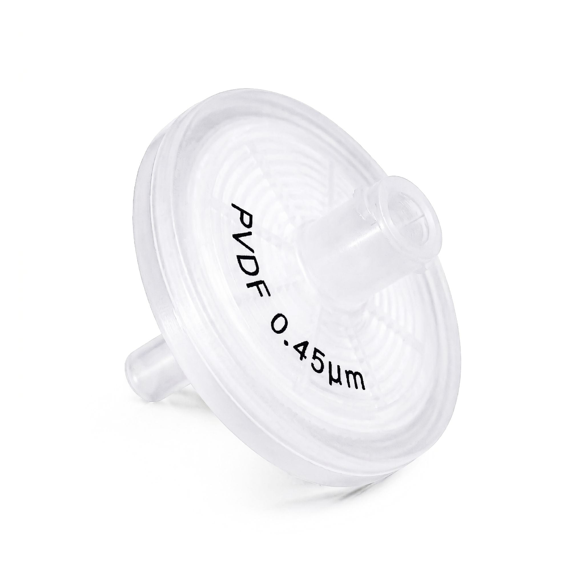Clarity PVDF syringe filter, 25 mm, 0.45 µm, front view